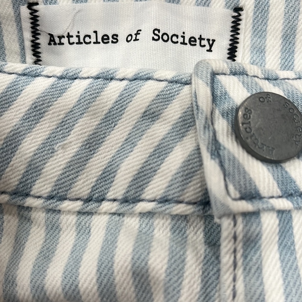 Articles of Society Rene Striped Straight Leg Crop Jeans, Size 29, NWT - Picture 5 of 13